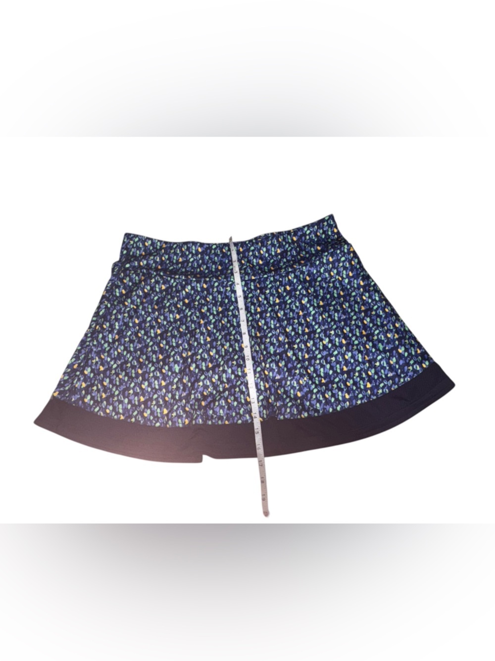 Grand Slam Black Skirt with Blue, Green and Yellow Floral Print Size XL
